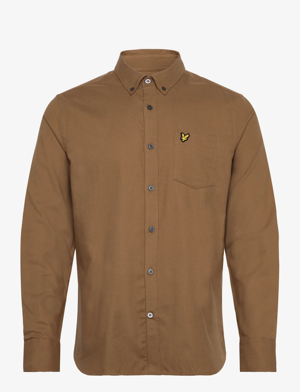 Lyle & Scott - Plain Flannel Shirt - flannel shirts - x851 tigers eye - 0