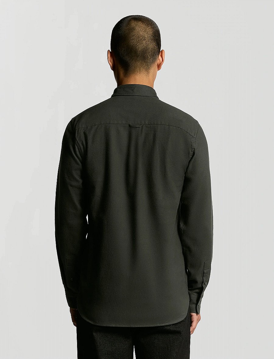 Lyle & Scott - Plain Flannel Shirt - flanellsärgid - x878 shadow - 3