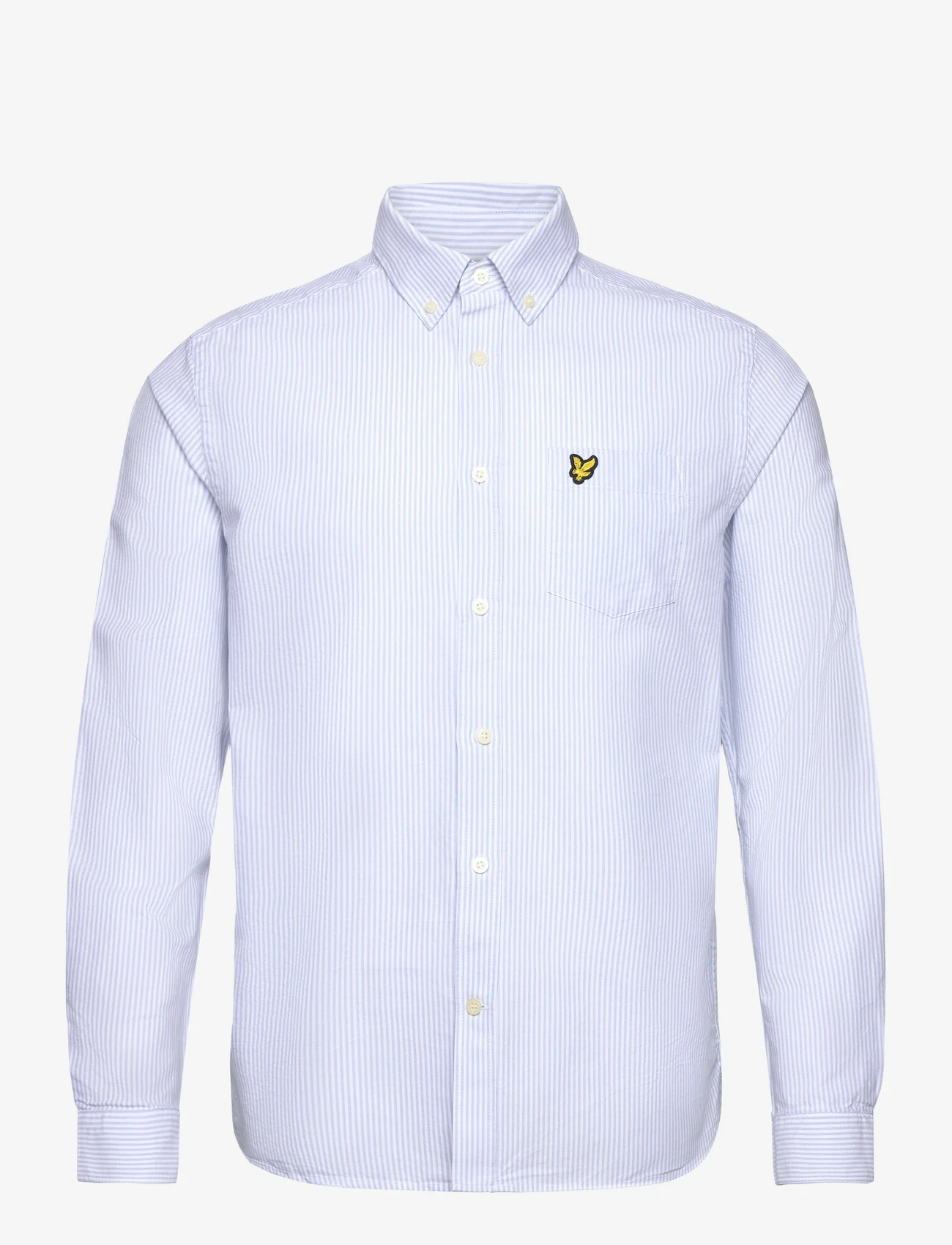 Lyle & Scott - Stripe Oxford Shirt - oxford skjorter - w490 light blue/ white - 0