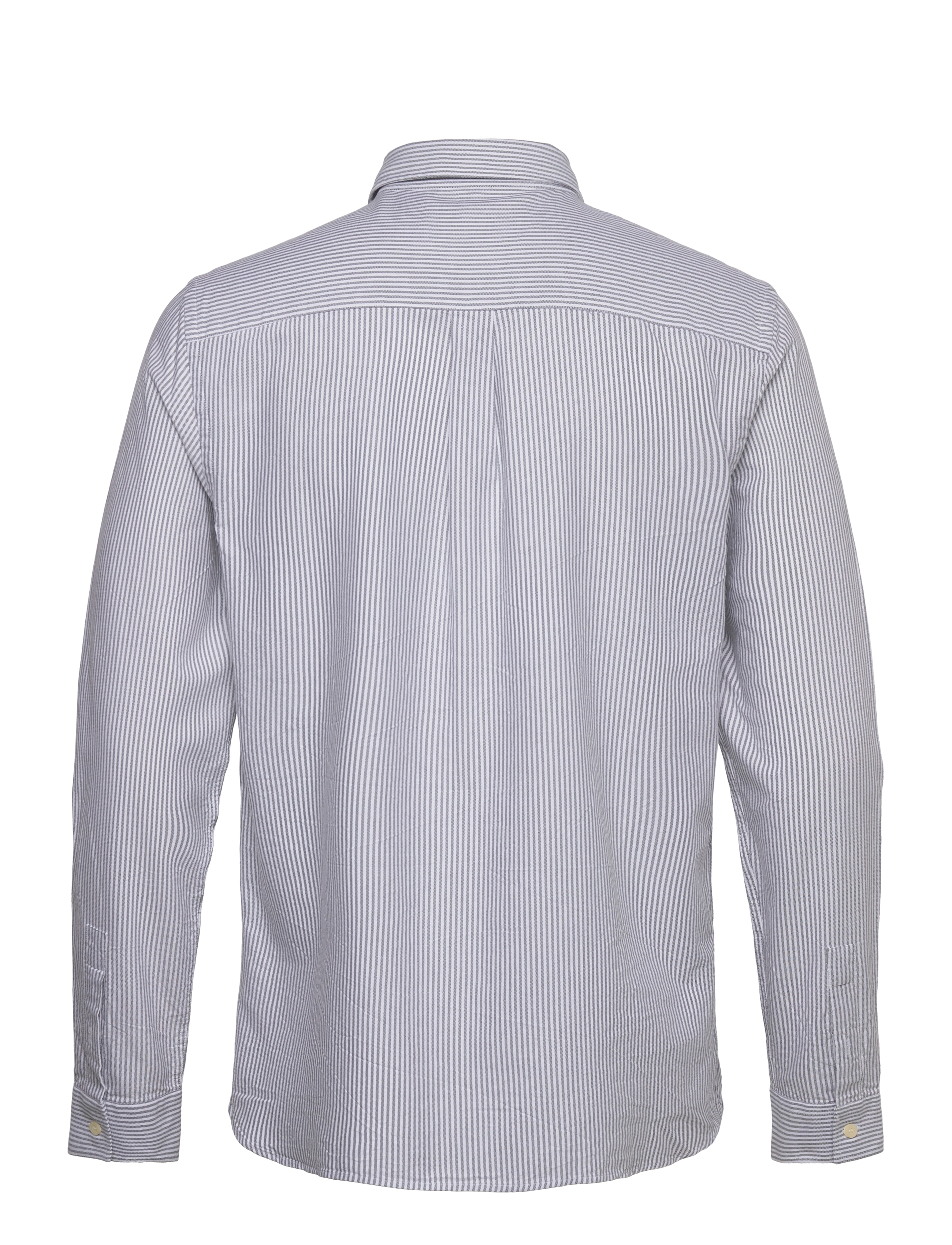 Lyle & Scott - Stripe Oxford Shirt - x168 gun metal / white - 2
