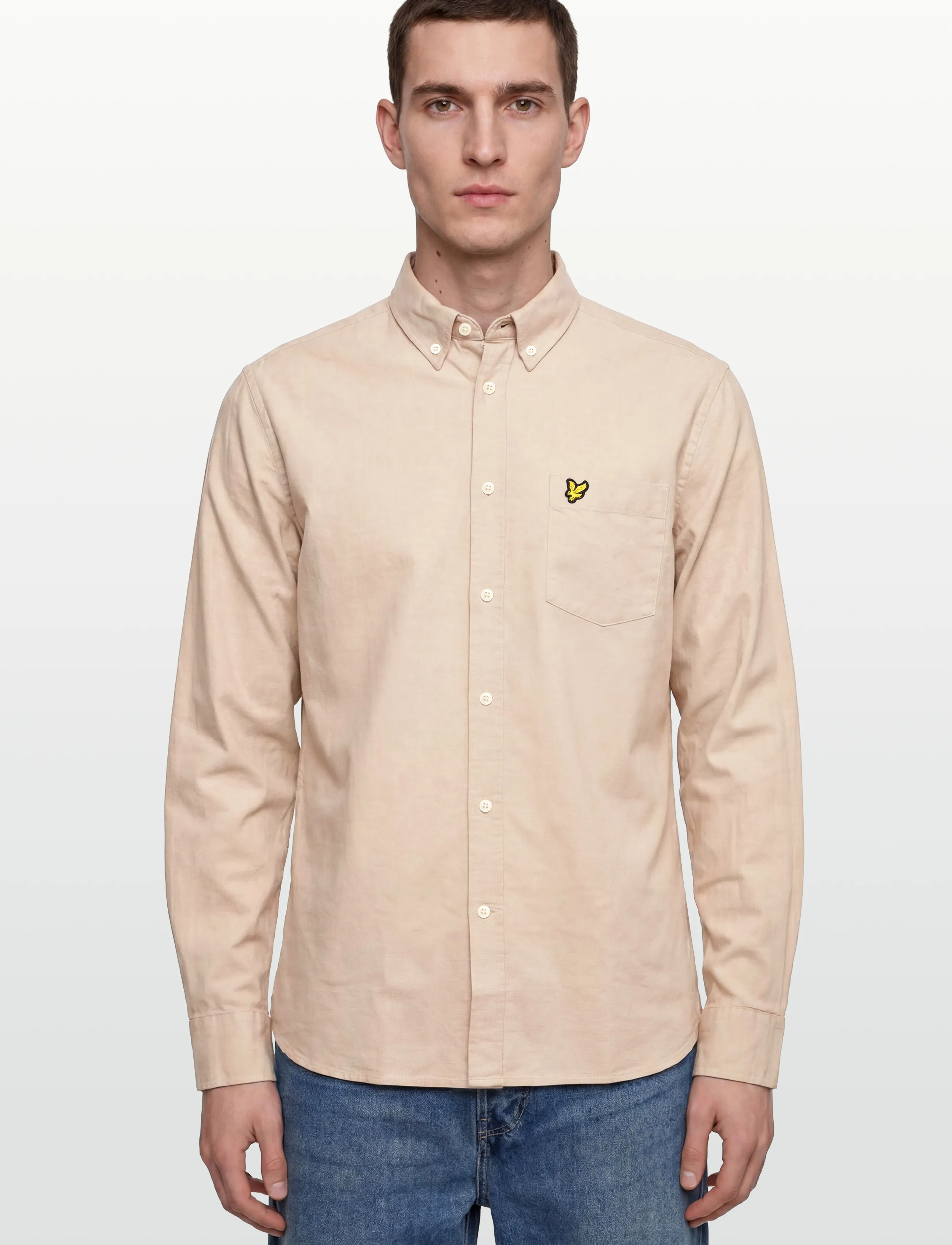 Lyle & Scott - Cotton Linen Button Down Shirt - w870 cove - 3