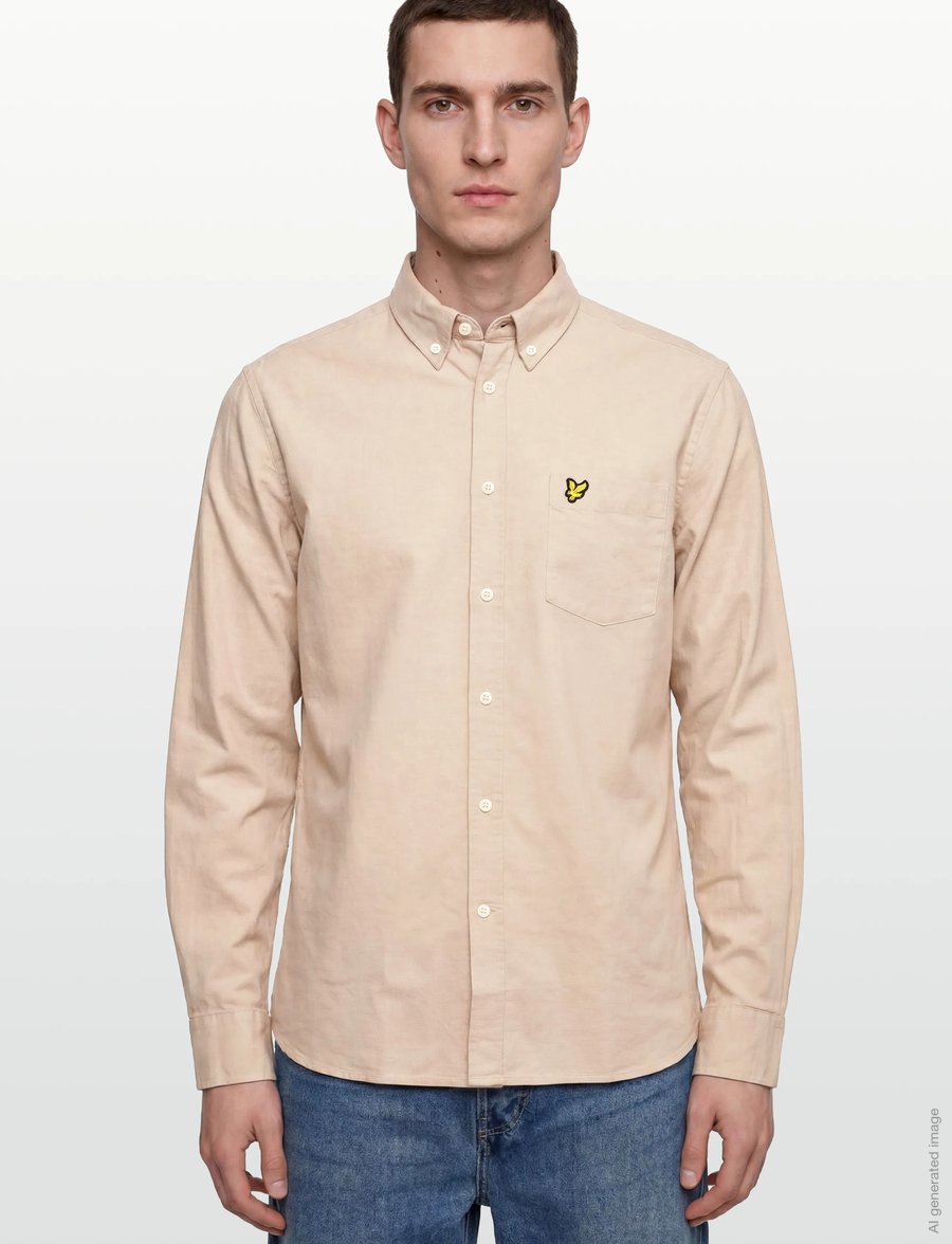 Lyle & Scott - Cotton Linen Button Down Shirt - w870 cove - 3