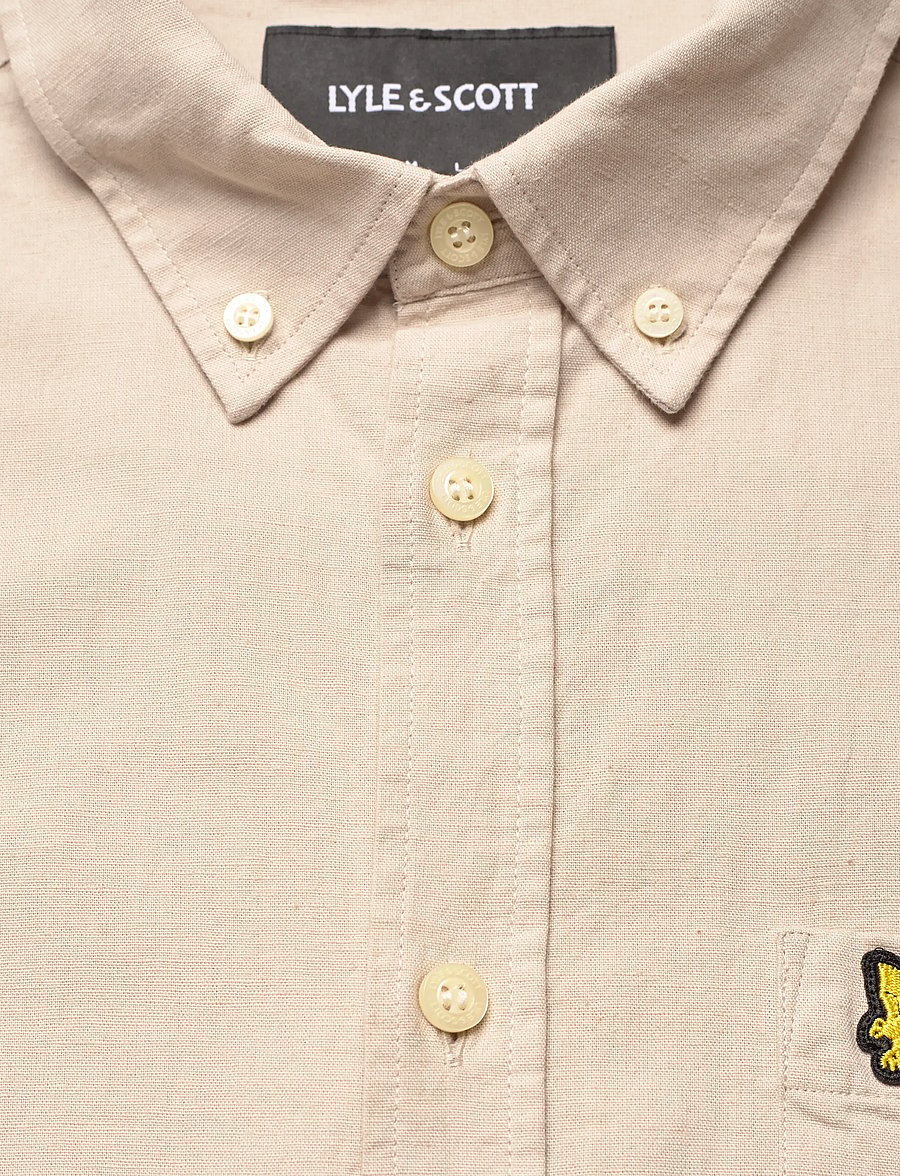Lyle & Scott - Cotton Linen Button Down Shirt - w870 cove - 5