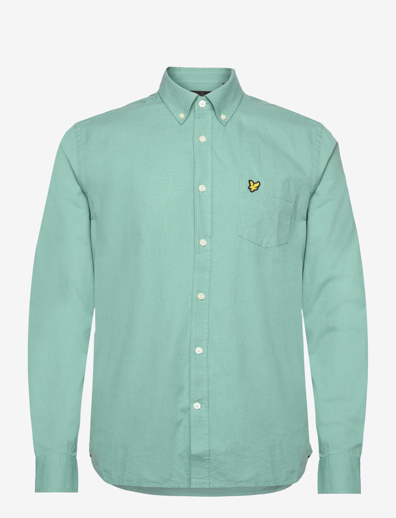 Lyle & Scott - Cotton Linen Button Down Shirt - w907 turquoise shadow - 0