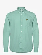 Cotton Linen Button Down Shirt - W907 TURQUOISE SHADOW