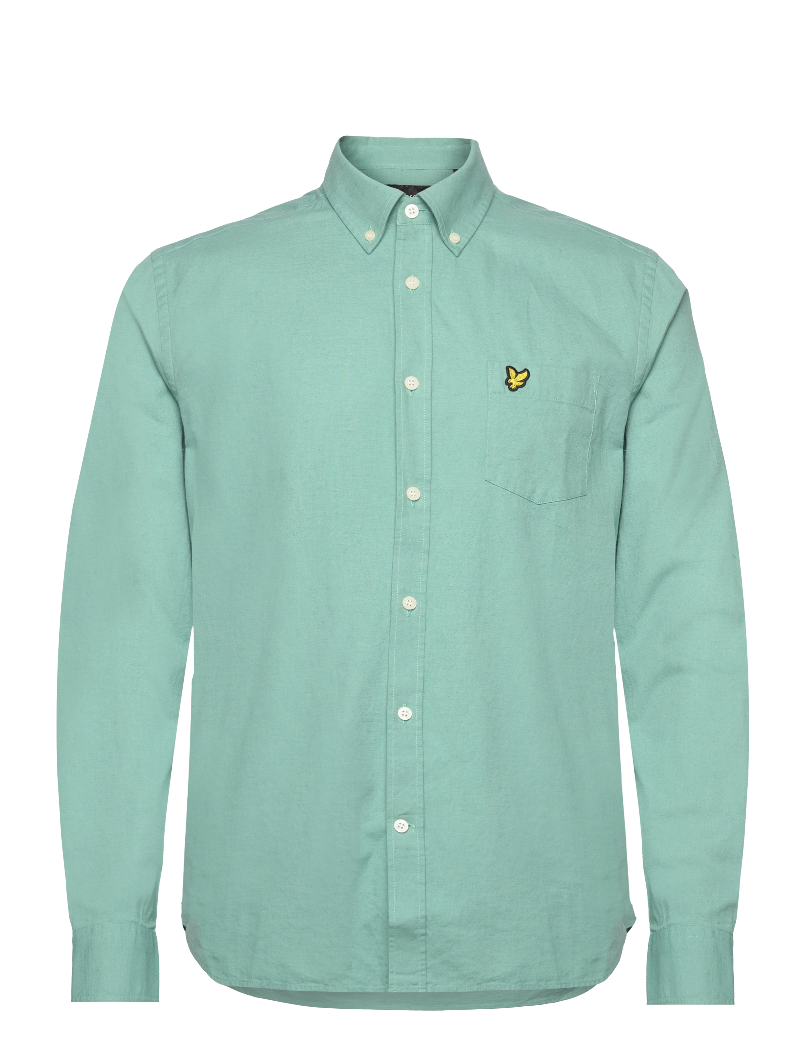 Cotton Linen Button Down Shirt - W907 TURQUOISE SHADOW