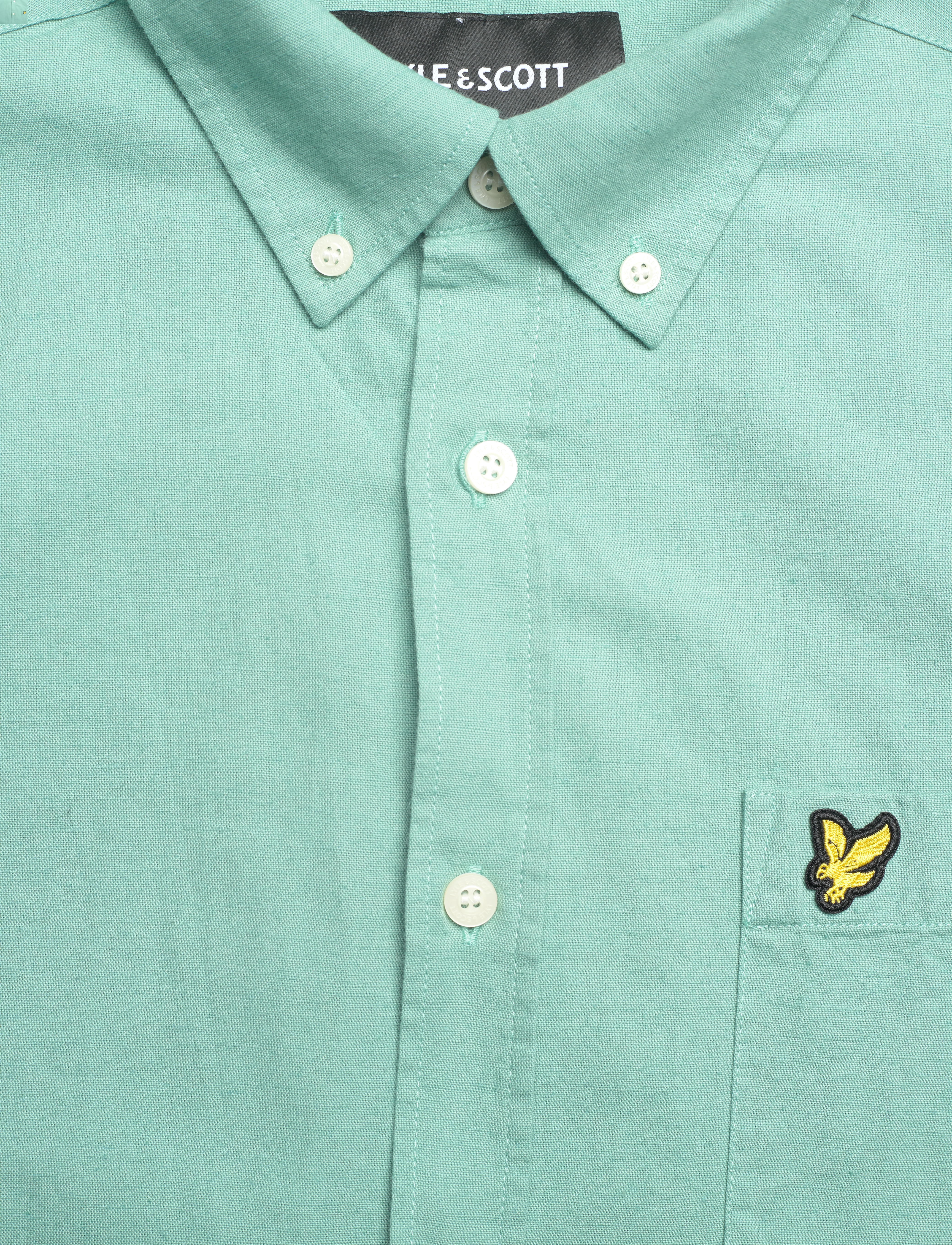 Lyle & Scott - Cotton Linen Button Down Shirt - w907 turquoise shadow - 2