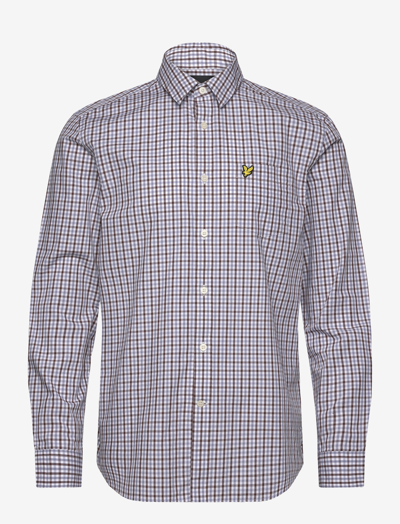 Lyle & Scott - Checked Gingham Shirt - ruudulised särgid - x423 white/ deep mahogany - 0