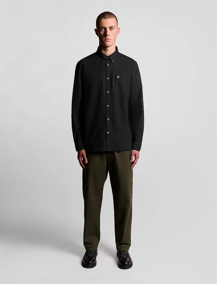 Lyle & Scott - Plain Oxford Shirt - oxford-kauluspaidat - jet black - 4