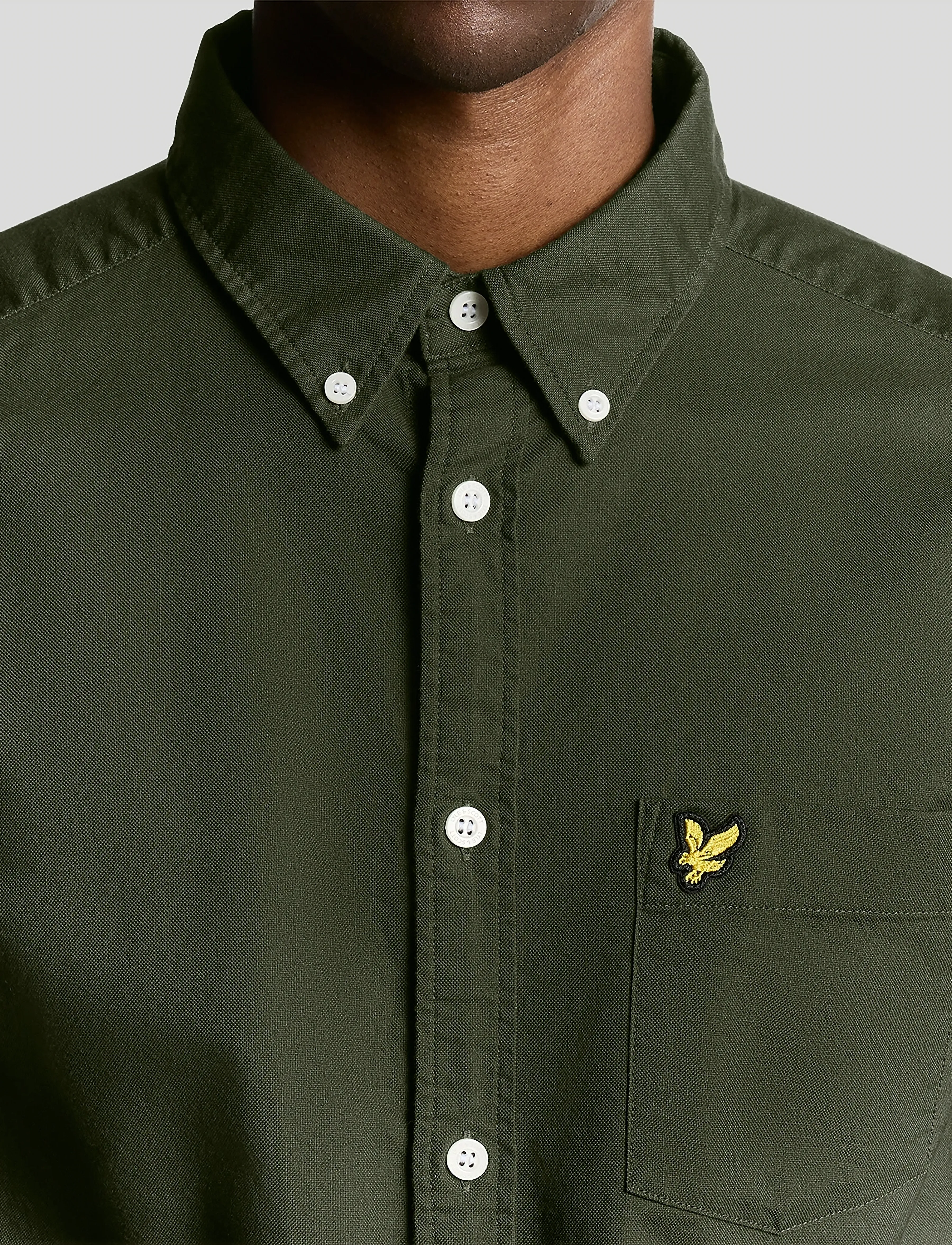 Lyle & Scott - Plain Oxford Shirt - w485 olive - 5