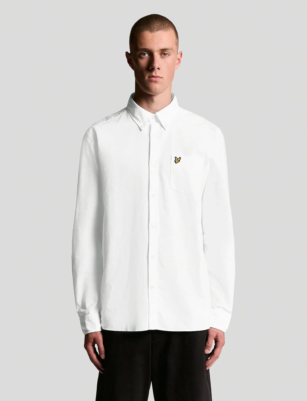 Lyle & Scott - Plain Oxford Shirt - oxford skjorter - white - 0