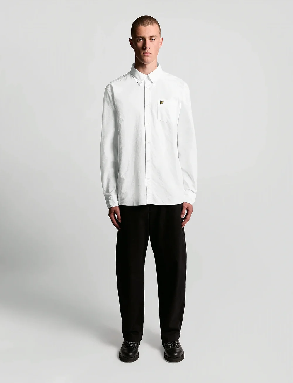 Lyle & Scott - Plain Oxford Shirt - oxford skjorter - white - 4