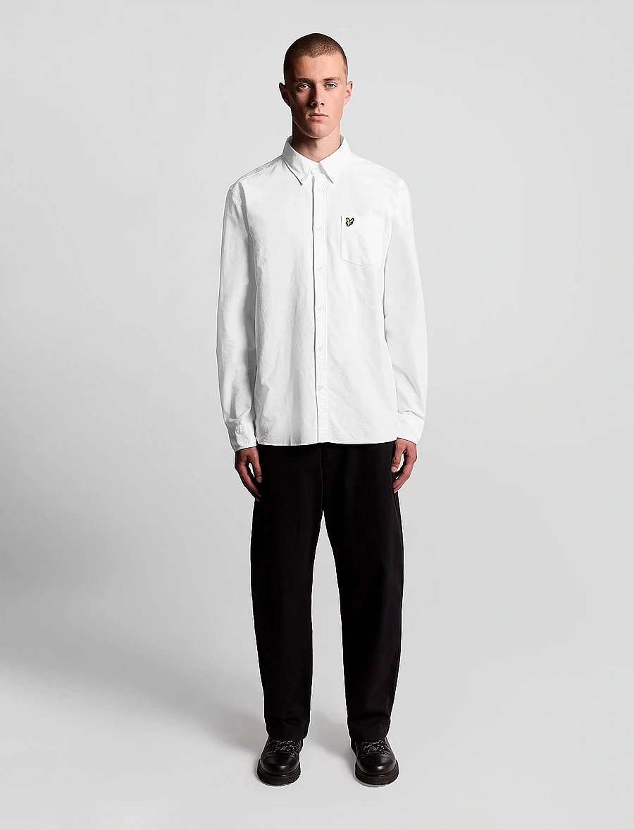 Lyle & Scott - Plain Oxford Shirt - oxford-skjortor - white - 5