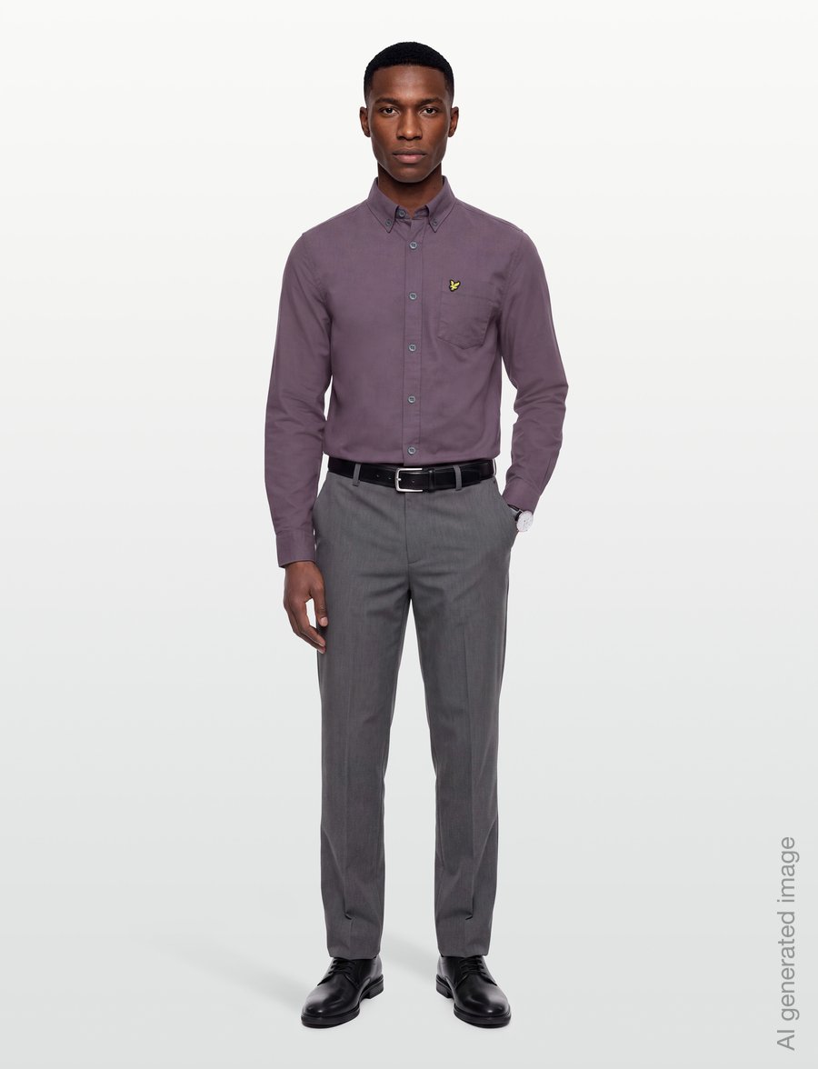 Lyle & Scott - Plain Oxford Shirt - oxford shirts - haze purple - 0
