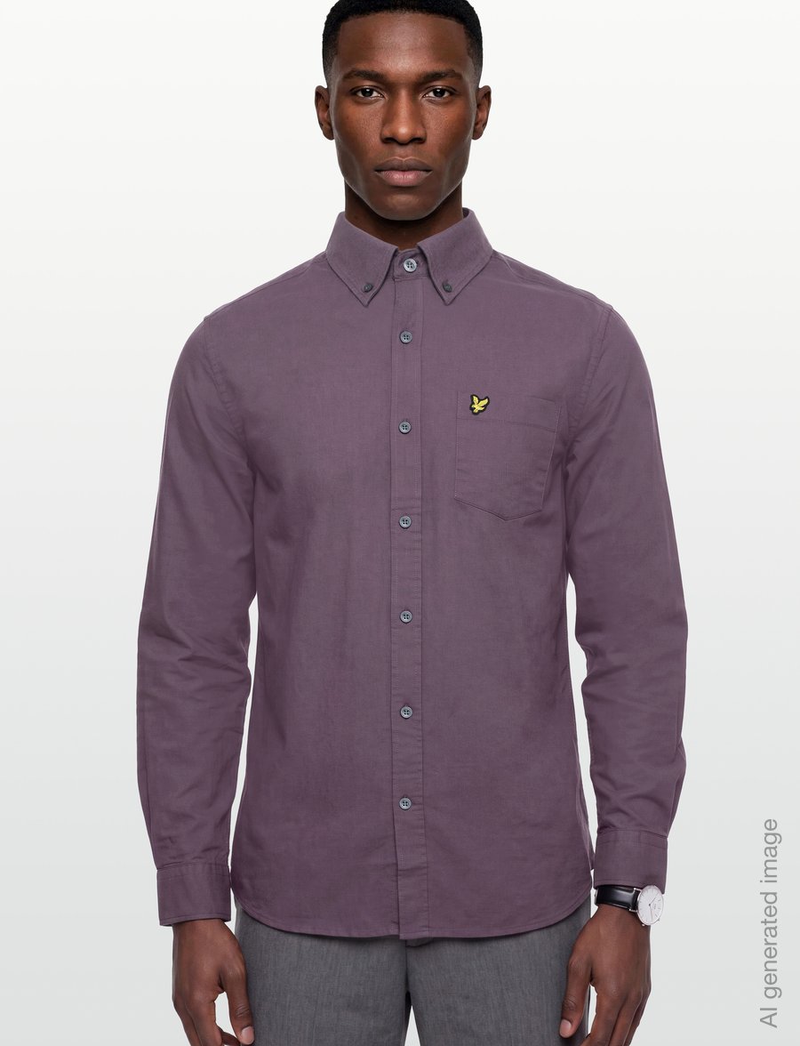 Lyle & Scott - Plain Oxford Shirt - oxford shirts - haze purple - 3