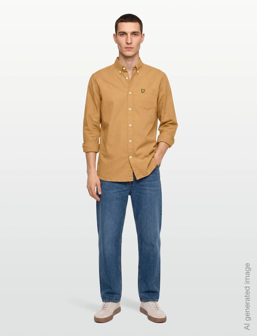 Lyle & Scott - Plain Oxford Shirt - oxford-hemden - sandstone - 0