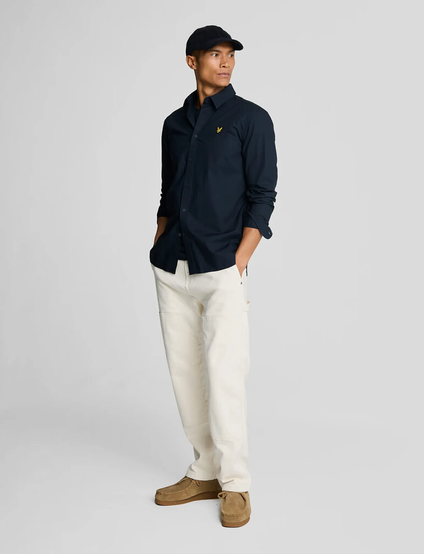 Lyle & Scott Long Sleeve Poplin Shirt - Särgid - DARK NAVY / navy