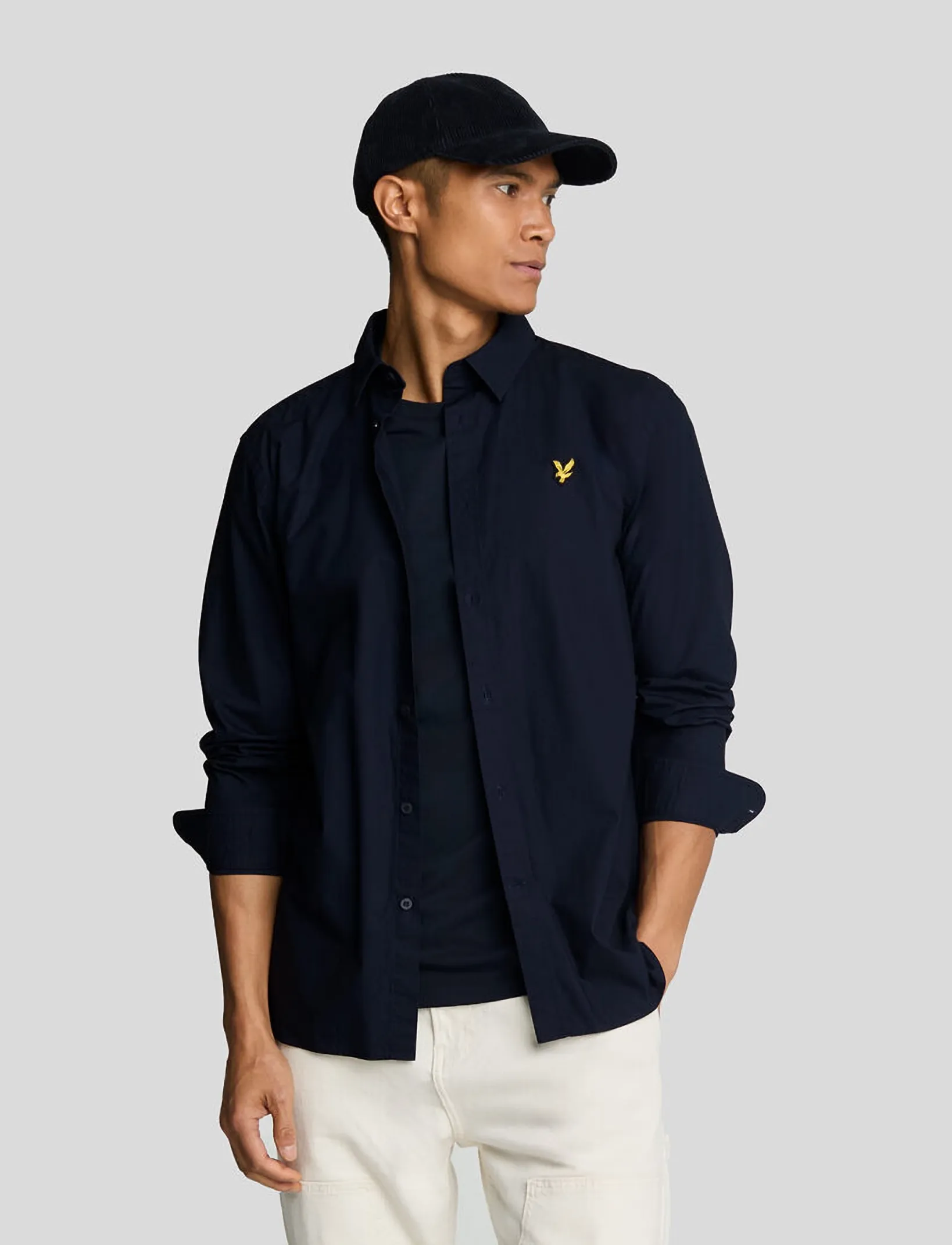 Lyle & Scott - Long Sleeve Poplin Shirt - vabaajasärgid - dark navy - 4