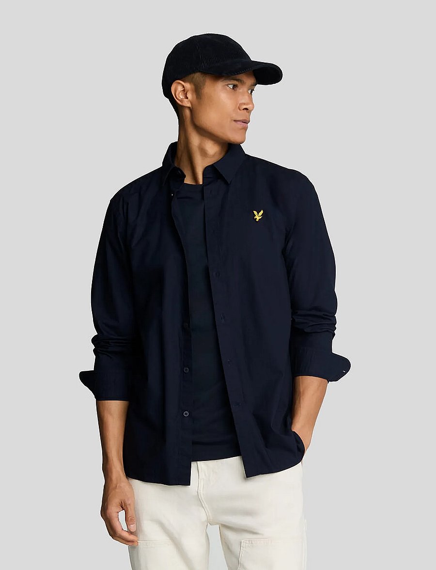Lyle & Scott - Long Sleeve Poplin Shirt - vabaajasärgid - dark navy - 4