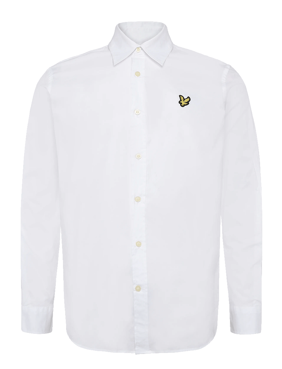 Lyle & Scott - Long Sleeve Poplin Shirt - casual skjortor - white - 0