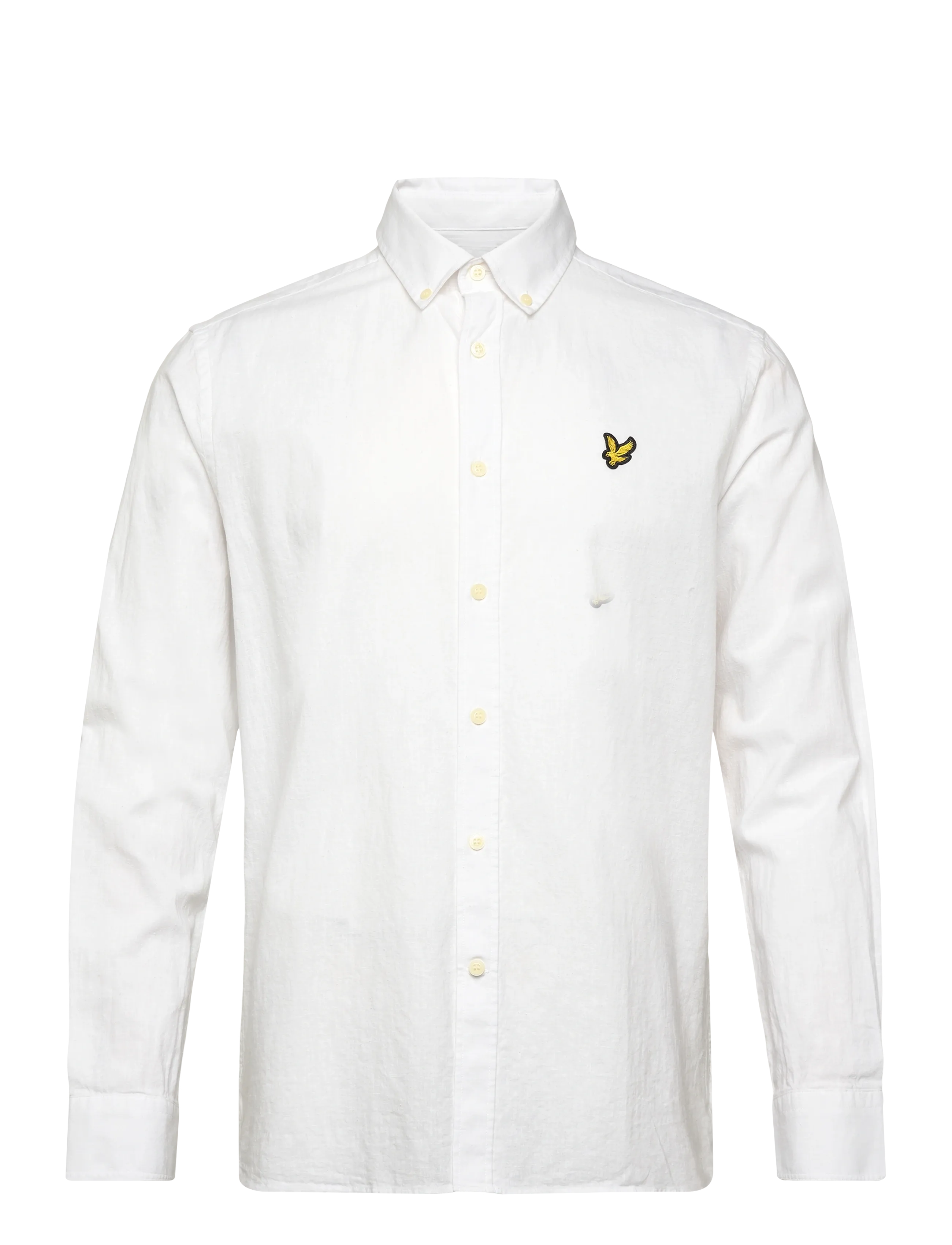 Lyle & Scott Linen Blend Oxford Shirt - Lyle & Scott - 626 WHITE / white
