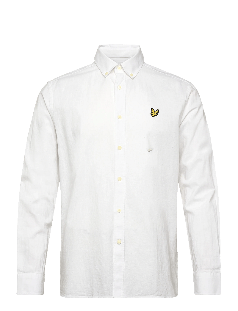 Lyle & Scott - Linen Blend Oxford Shirt - oxford-hemden - 626 white - 0