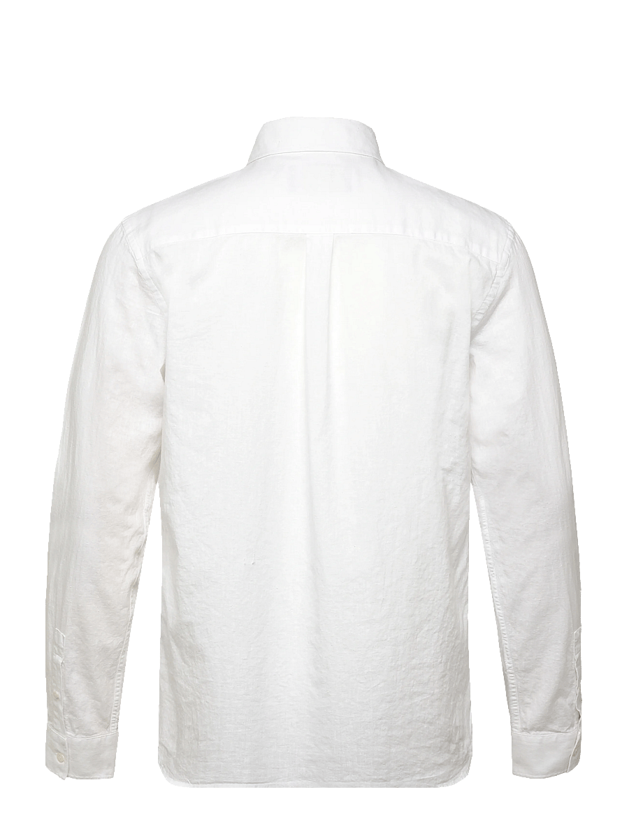 Lyle & Scott - Linen Blend Oxford Shirt - oxford-kauluspaidat - 626 white - 2