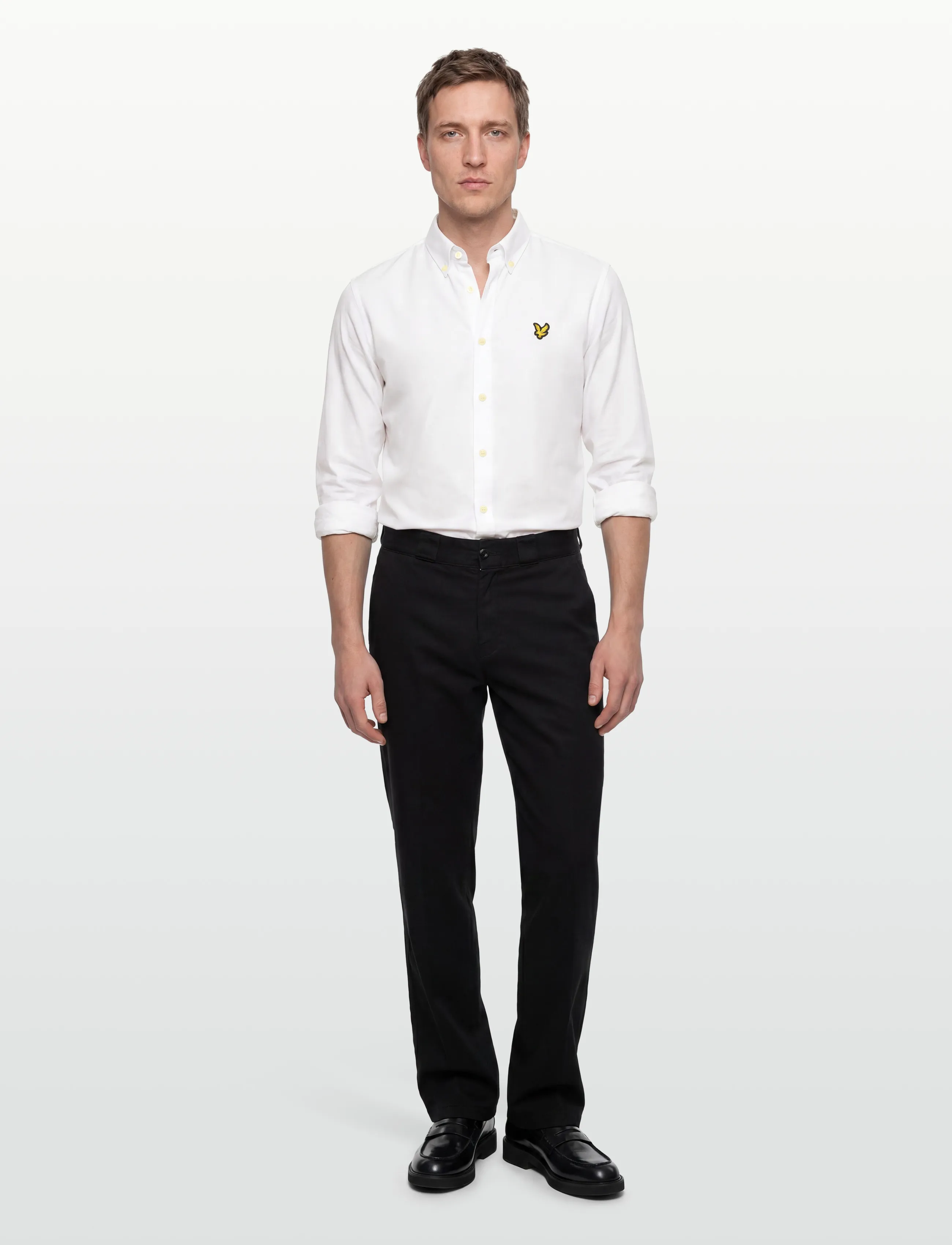 Lyle & Scott Linen Blend Oxford Shirt - Riided - 626 WHITE / white