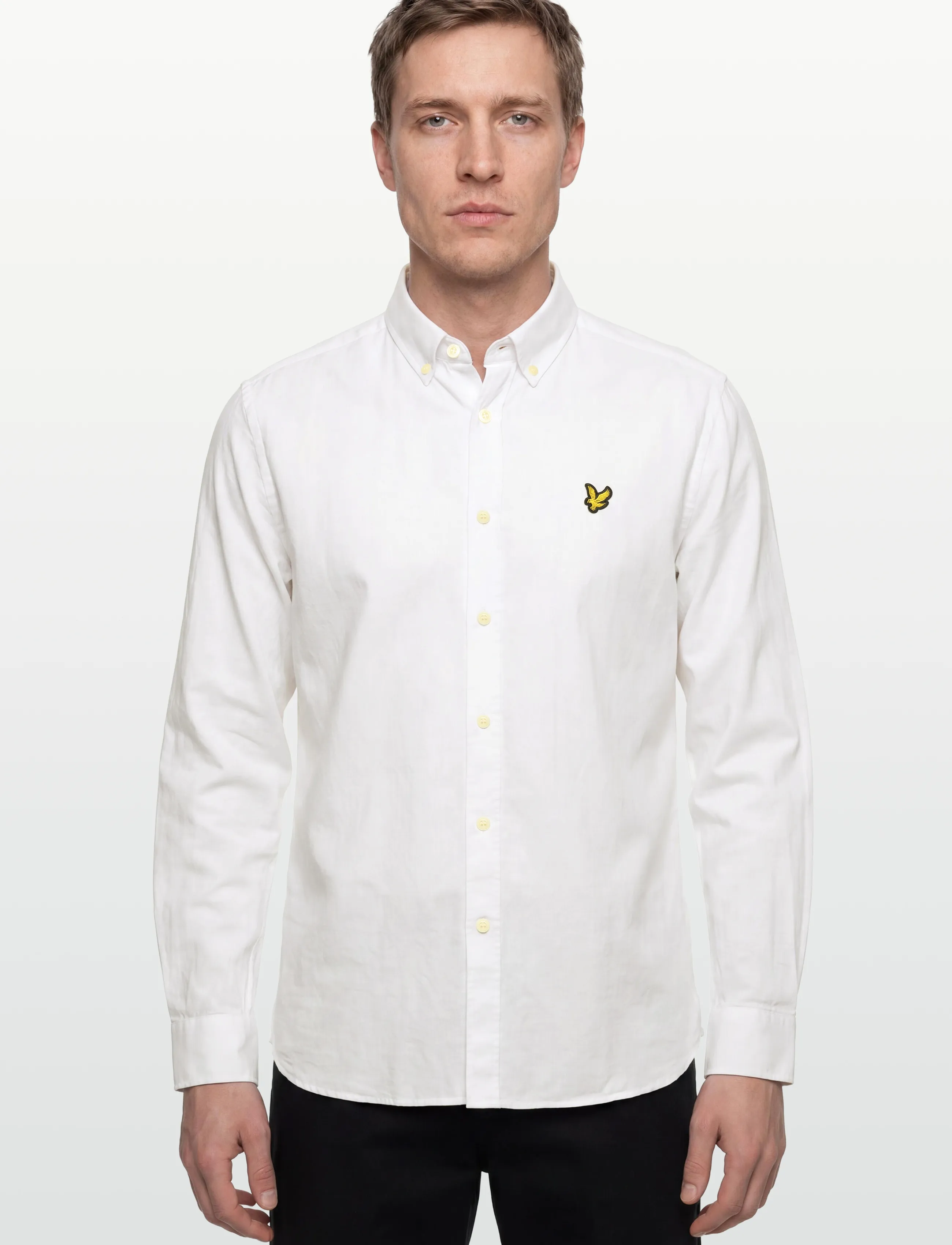 Lyle & Scott - Linen Blend Oxford Shirt - oxford shirts - 626 white - 3