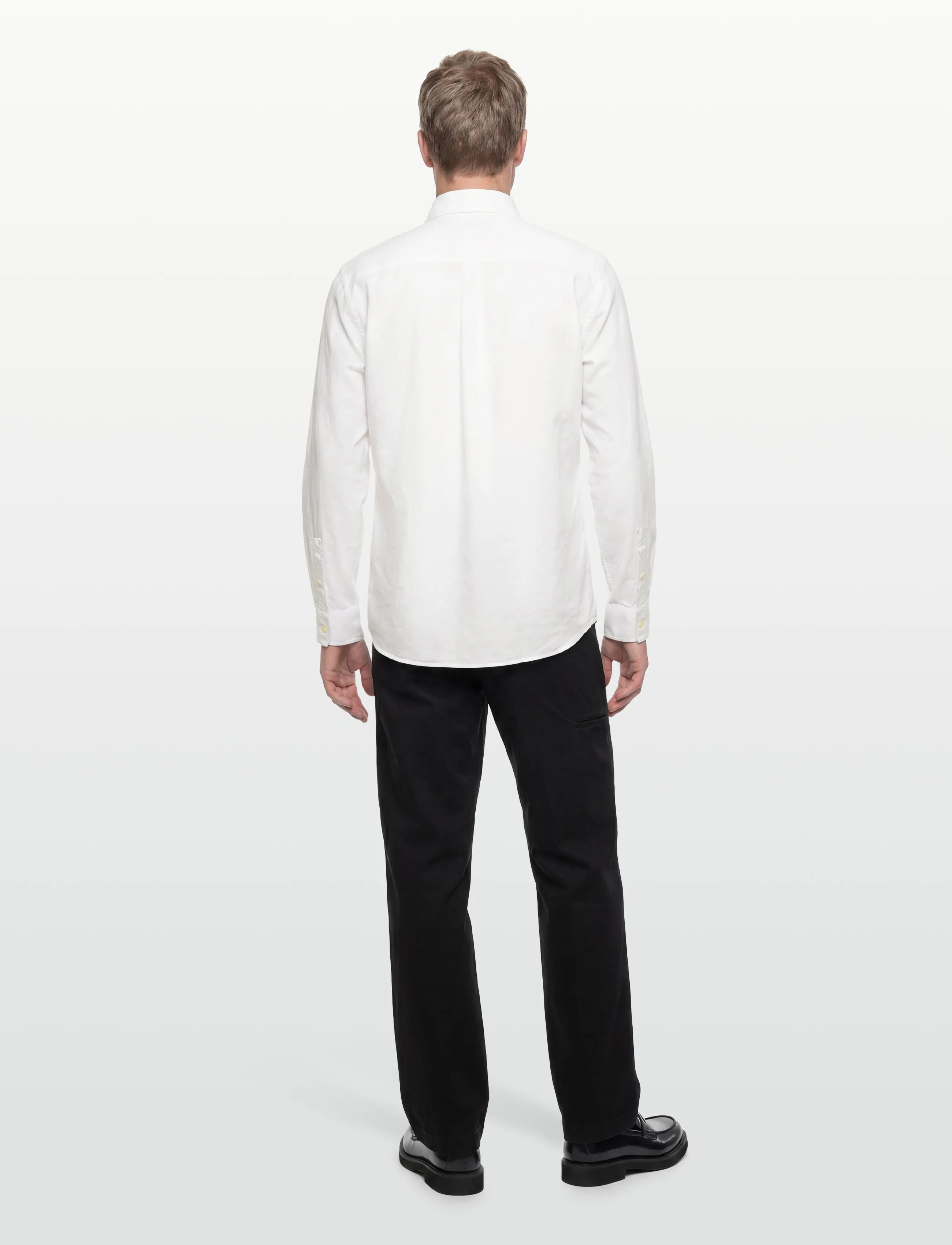 Lyle & Scott - Linen Blend Oxford Shirt - oxford shirts - 626 white - 4
