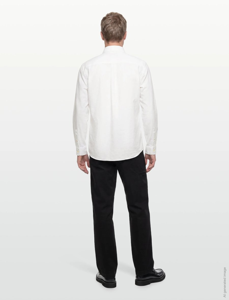 Lyle & Scott - Linen Blend Oxford Shirt - oxford-kauluspaidat - 626 white - 4