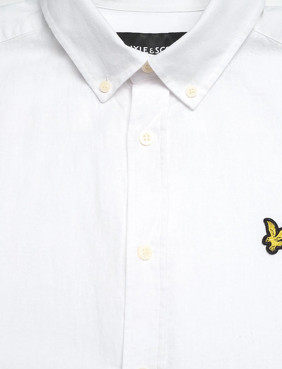 Lyle & Scott - Linen Blend Oxford Shirt - oxford-kauluspaidat - 626 white - 5