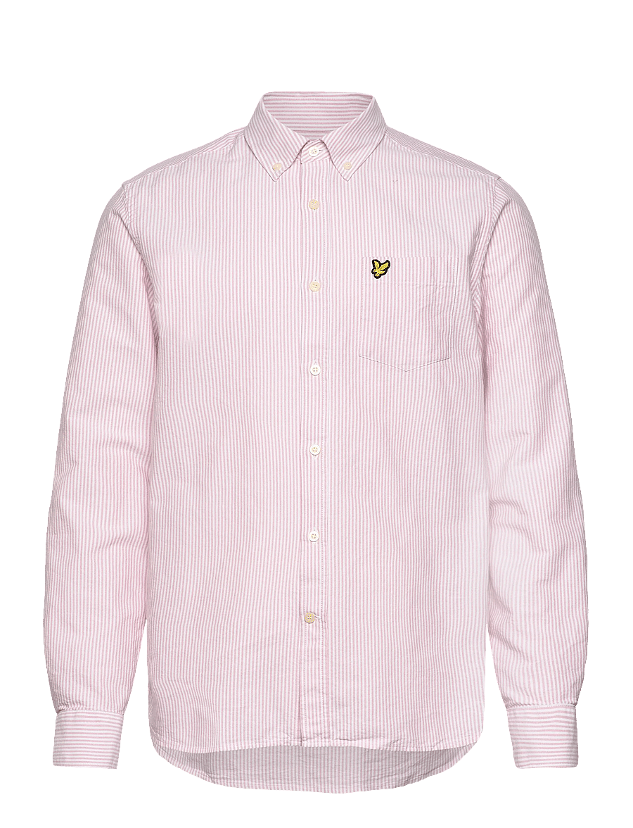 Lyle & Scott - Stripe Oxford Shirt - gestreifte hemden - y152 pink grapefruit/ white - 1