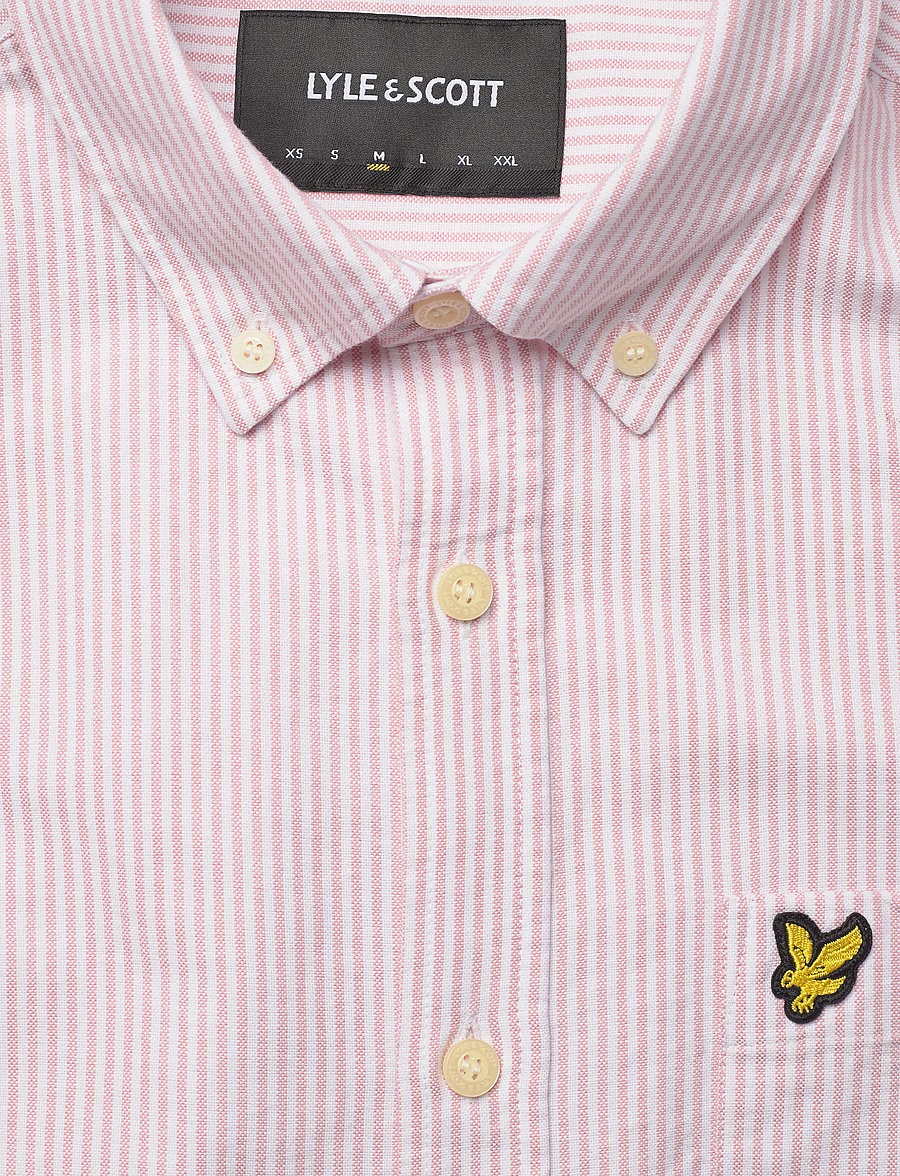 Lyle & Scott - Stripe Oxford Shirt - gestreifte hemden - y152 pink grapefruit/ white - 5