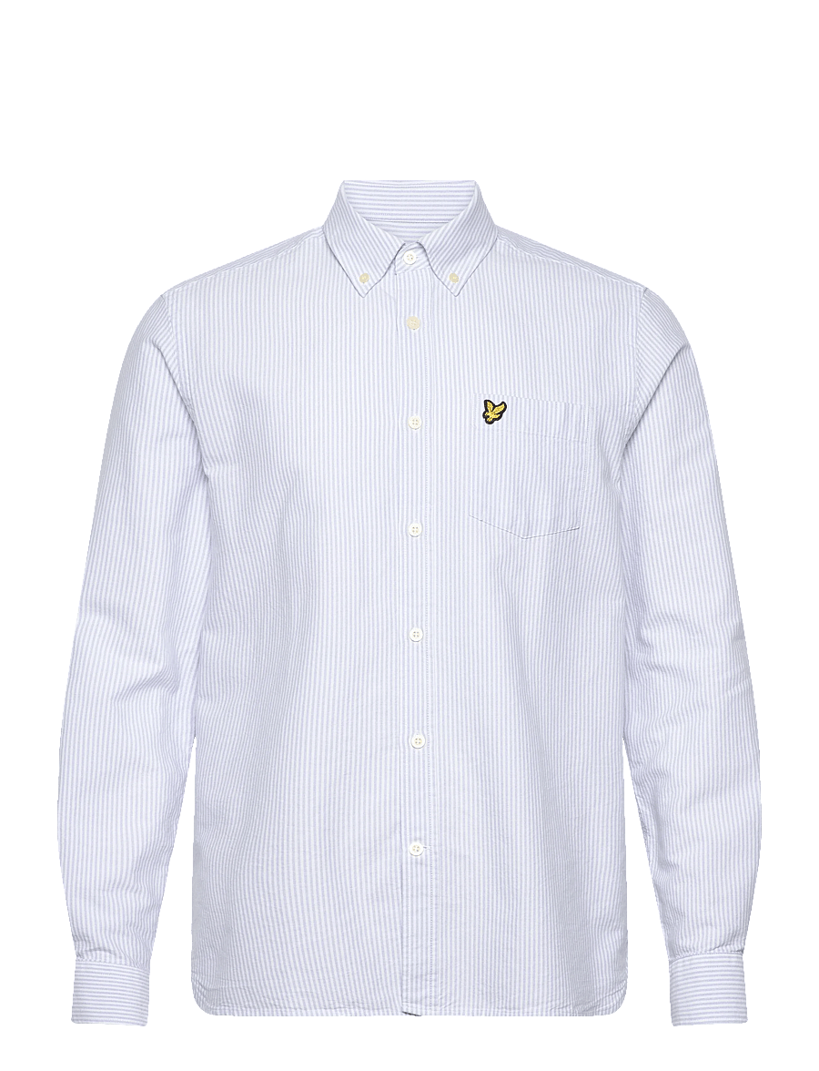 Lyle & Scott - Stripe Oxford Shirt - striped shirts - light blue/ white - 1