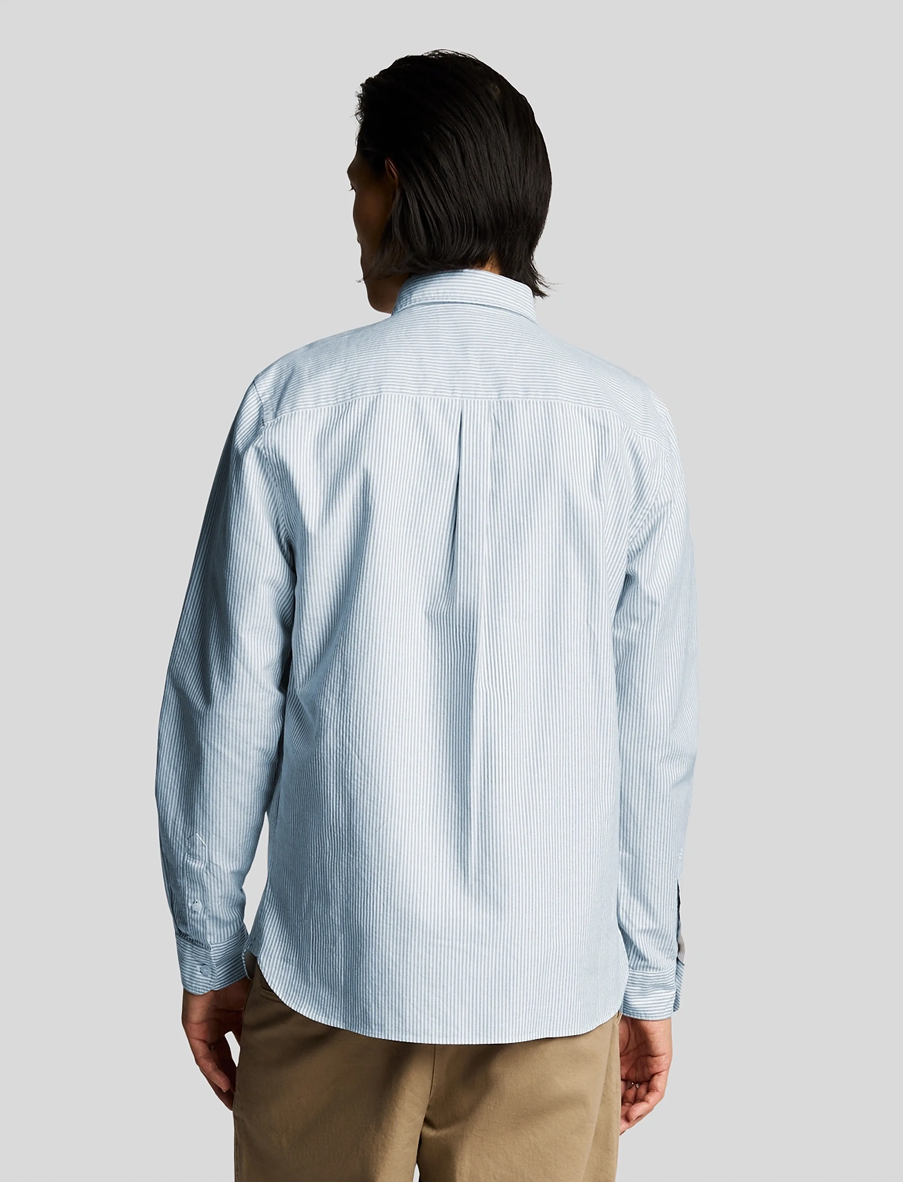 Lyle & Scott - Stripe Oxford Shirt - striped shirts - light blue/ white - 3