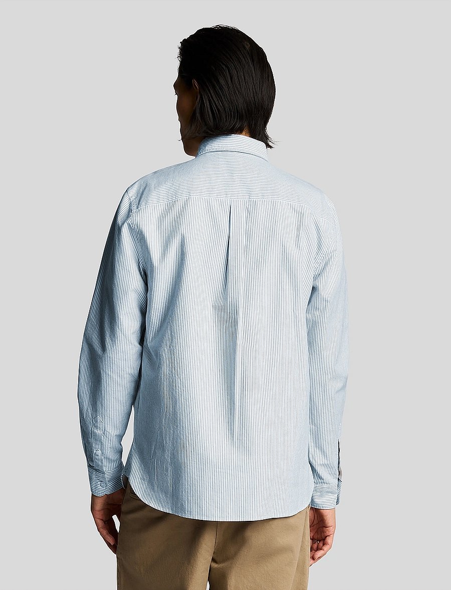 Lyle & Scott - Stripe Oxford Shirt - striped shirts - light blue/ white - 3