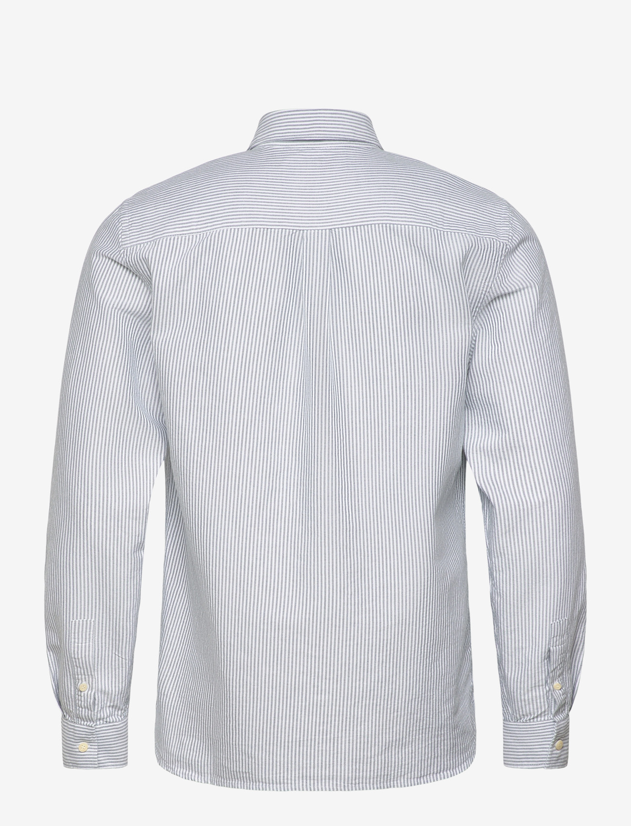 Lyle & Scott - Stripe Oxford Shirt - stribede skjorter - y150 everglade/ white - 2