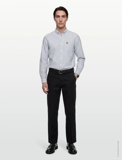 Lyle & Scott Stripe Oxford Shirt - Shirts - Y150 EVERGLADE/ WHITE / white