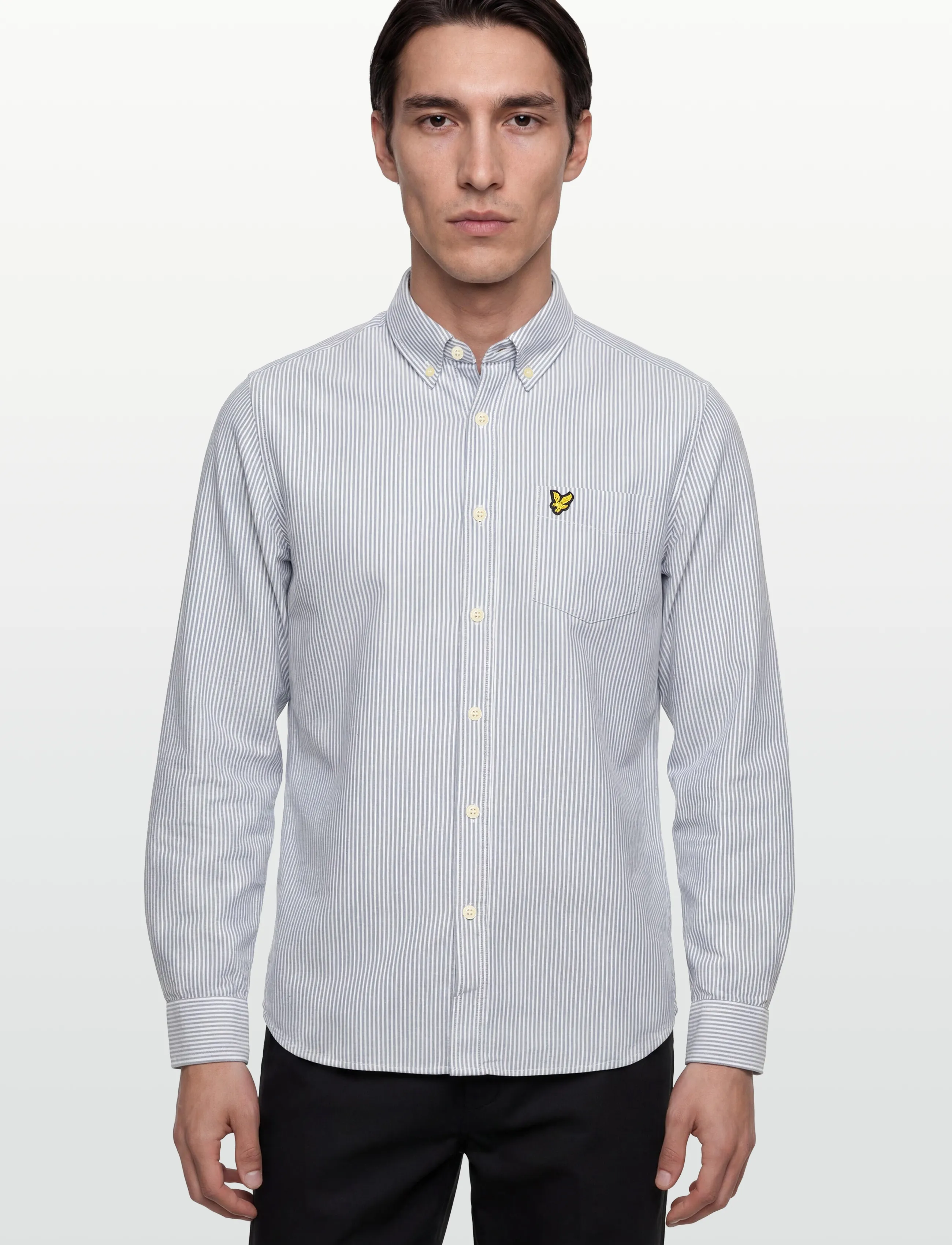 Lyle & Scott - Stripe Oxford Shirt - gestreifte hemden - y150 everglade/ white - 3