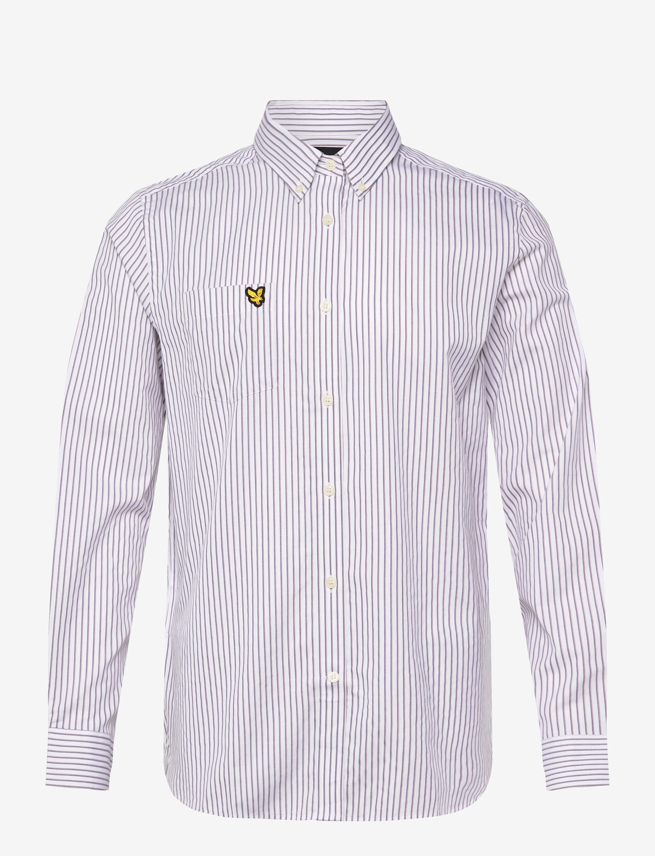 Lyle & Scott - Jacquard Stripe Shirt - gestreifte hemden - x816 white/ deep tan - 0
