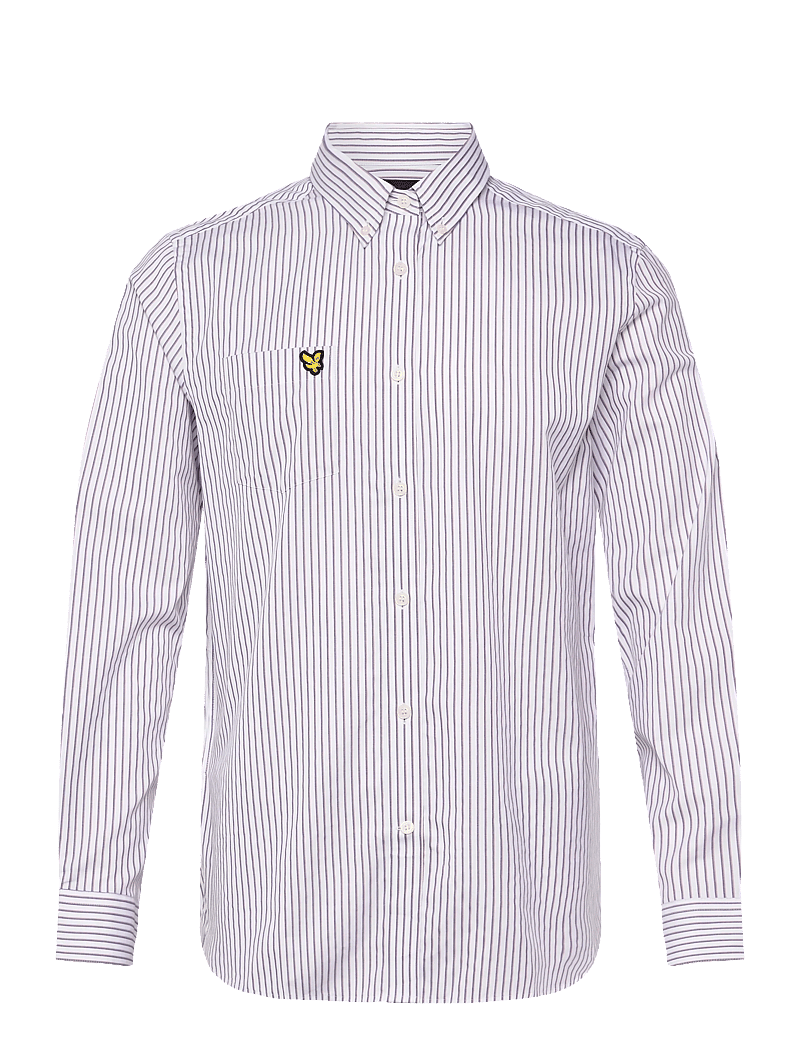Lyle & Scott - Jacquard Stripe Shirt - gestreifte hemden - x816 white/ deep tan - 0