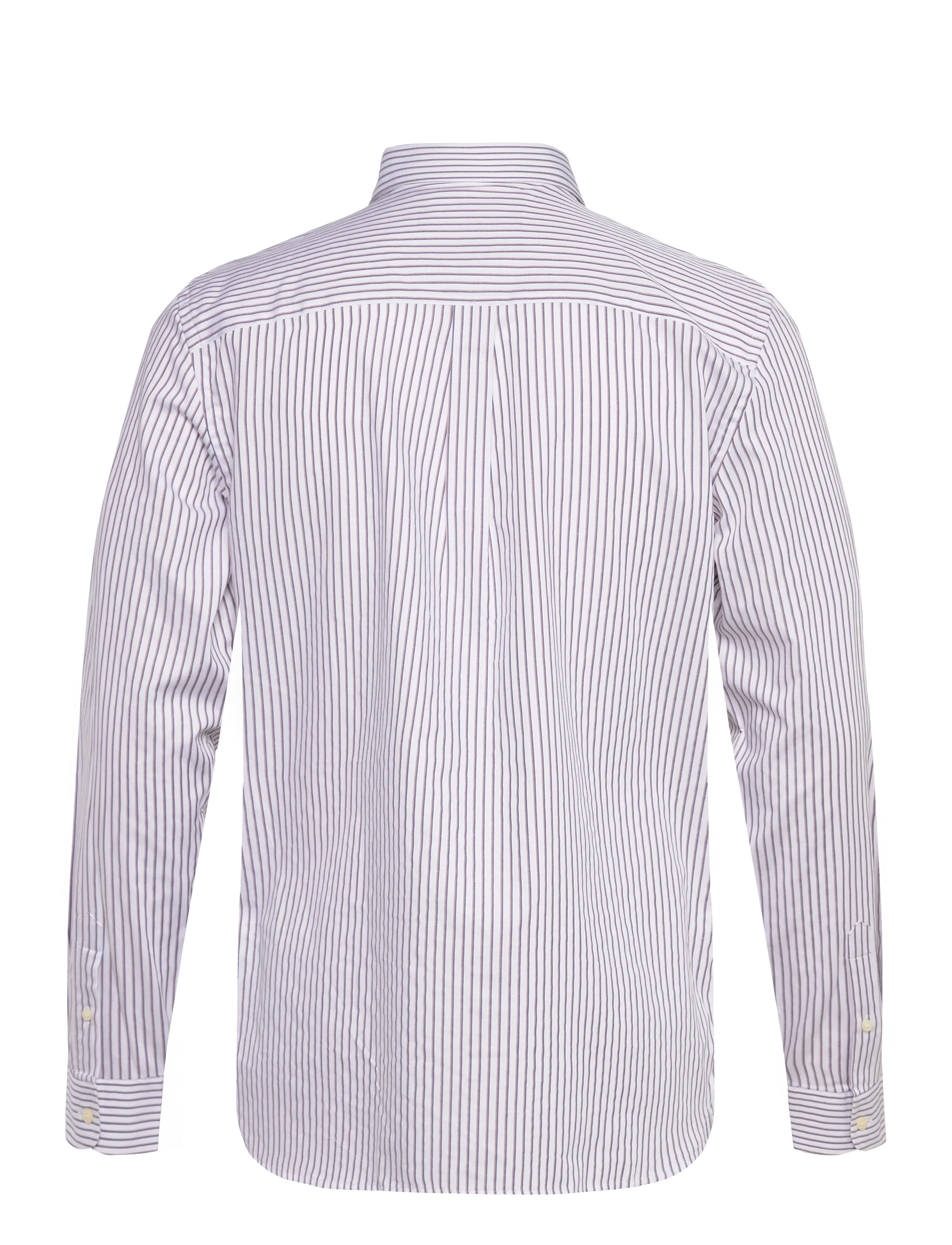 Lyle & Scott - Jacquard Stripe Shirt - triibulised särgid - x816 white/ deep tan - 2