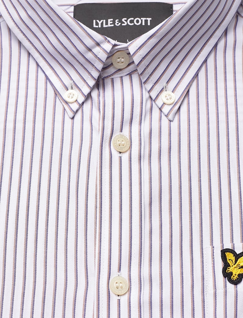 Lyle & Scott - Jacquard Stripe Shirt - gestreifte hemden - x816 white/ deep tan - 2