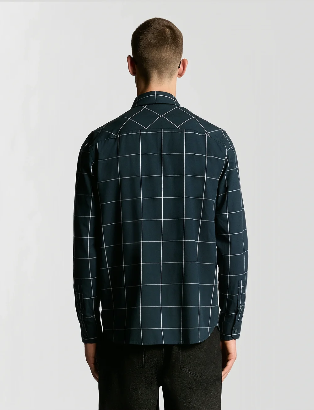 Lyle & Scott - Window Pane Check Shirt - checkered shirts - x136 dark navy/white - 3