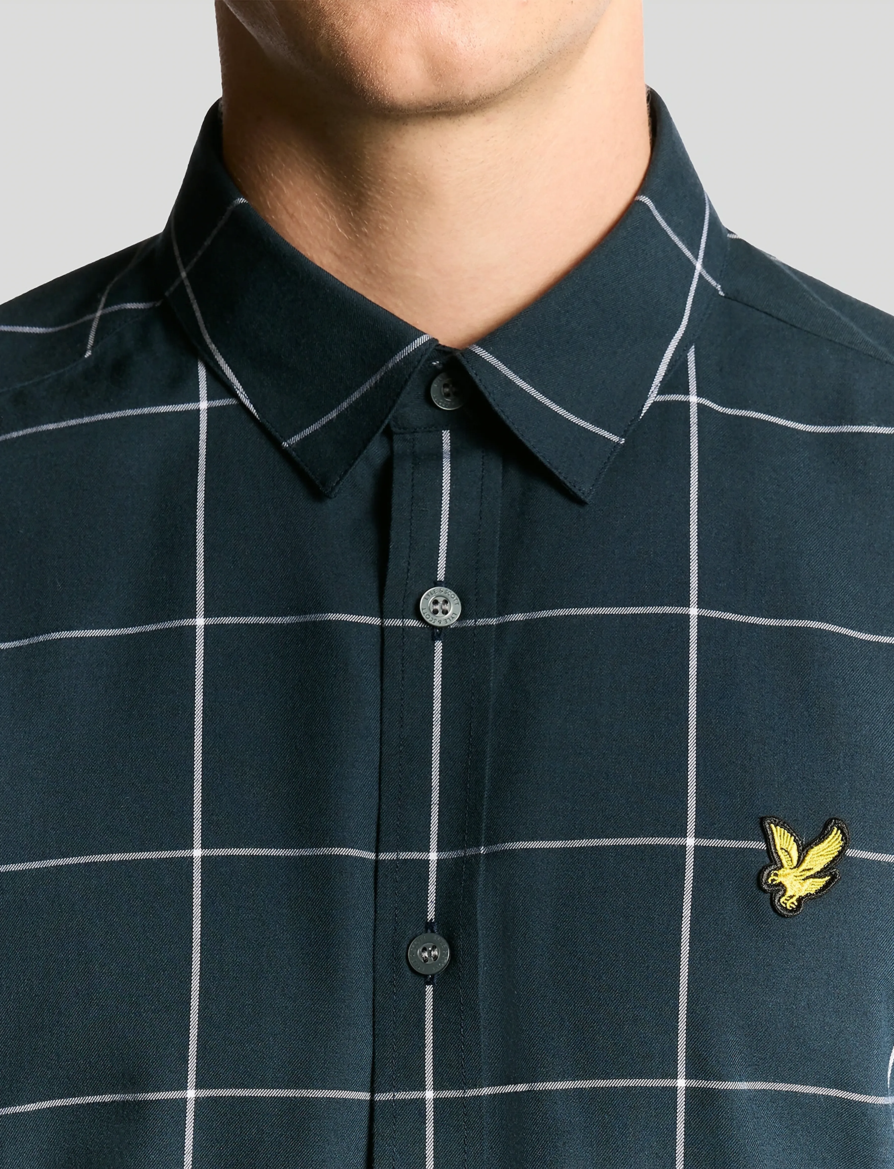Lyle & Scott - Window Pane Check Shirt - koszule w kratkę - x136 dark navy/white - 5
