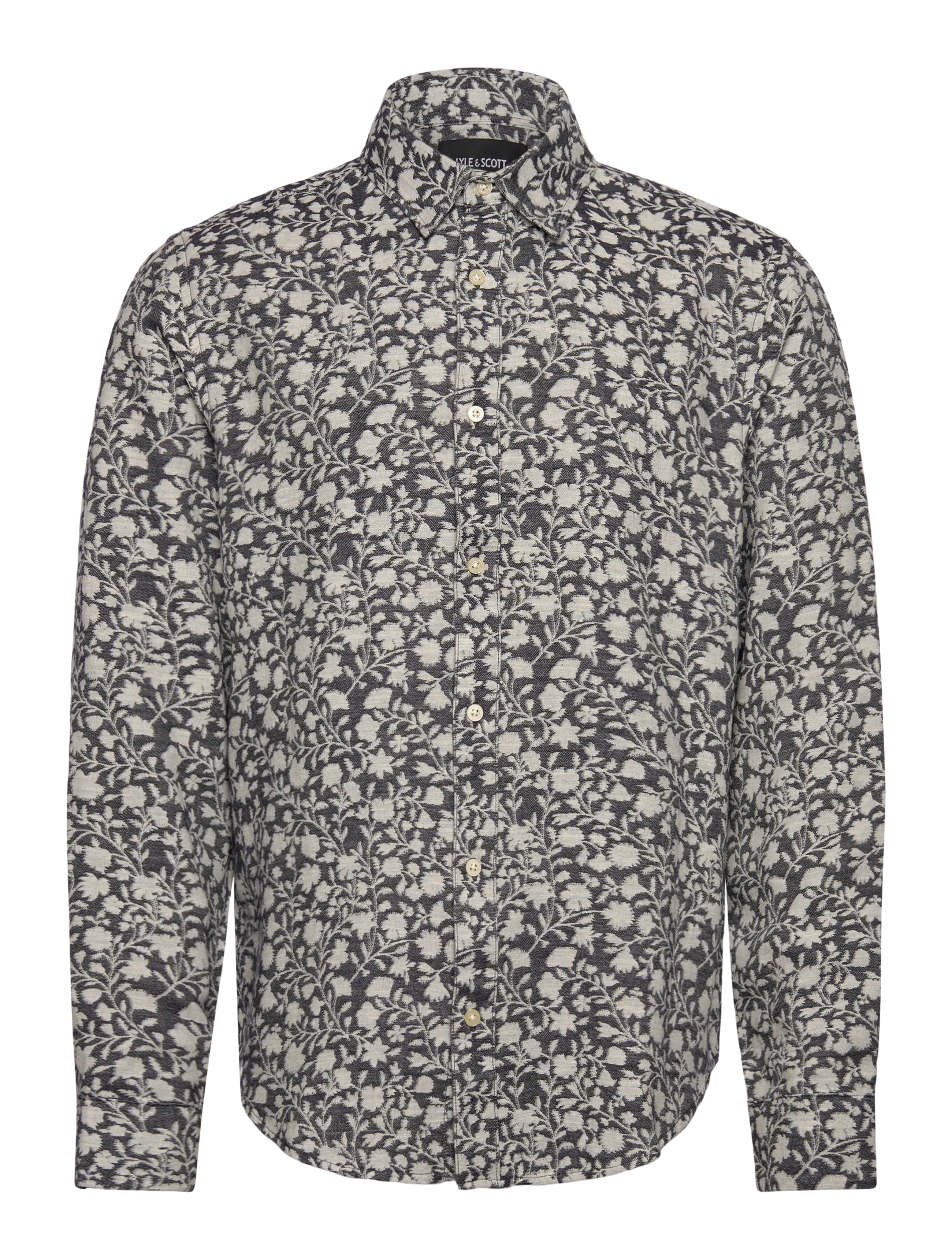 Floral Jacquard Shirt - W189 JET BLACK/ WHITE