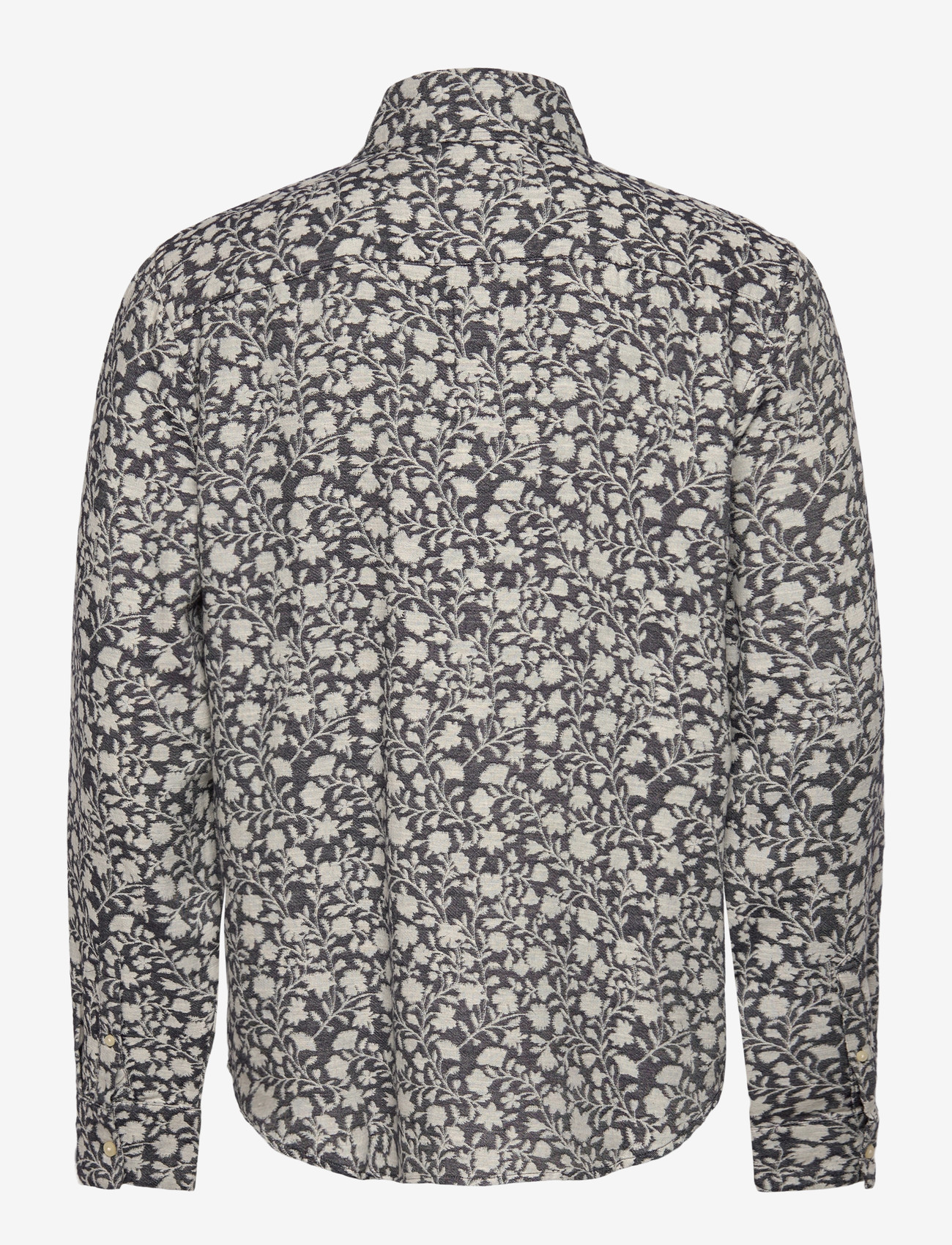 Lyle & Scott - Floral Jacquard Shirt - mönstrade skjortor - w189 jet black/ white - 2