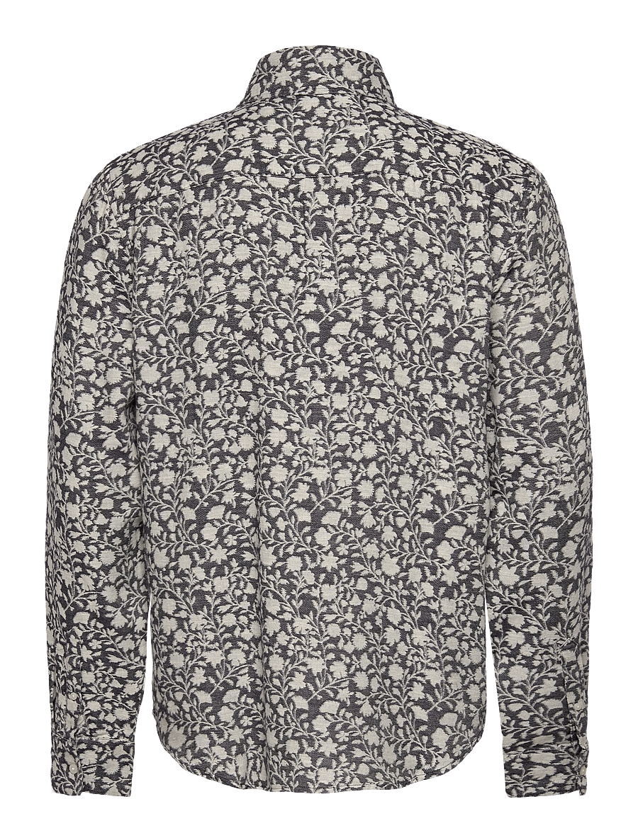 Lyle & Scott - Floral Jacquard Shirt - hemden mit muster - w189 jet black/ white - 2