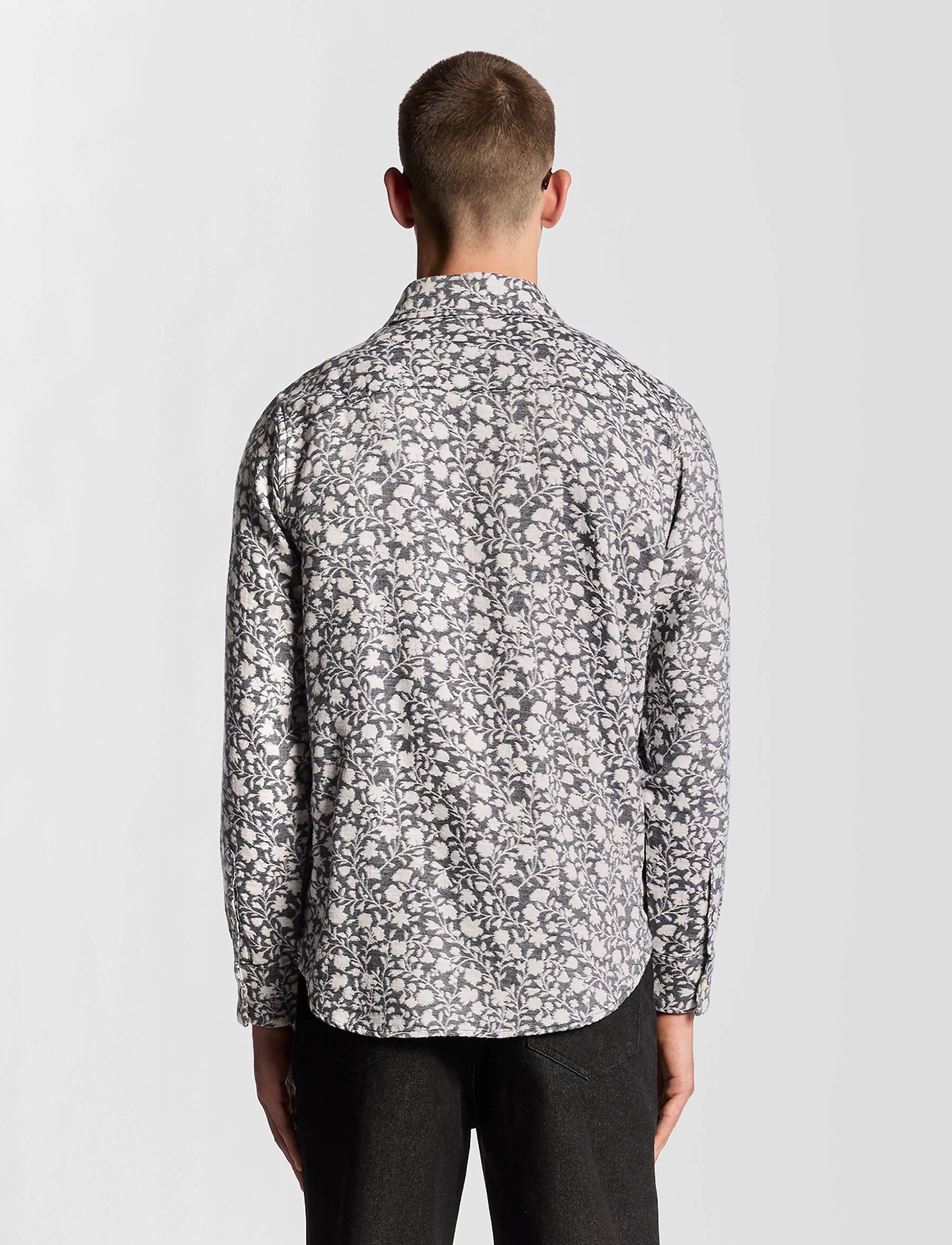 Lyle & Scott - Floral Jacquard Shirt - hemden mit muster - w189 jet black/ white - 3
